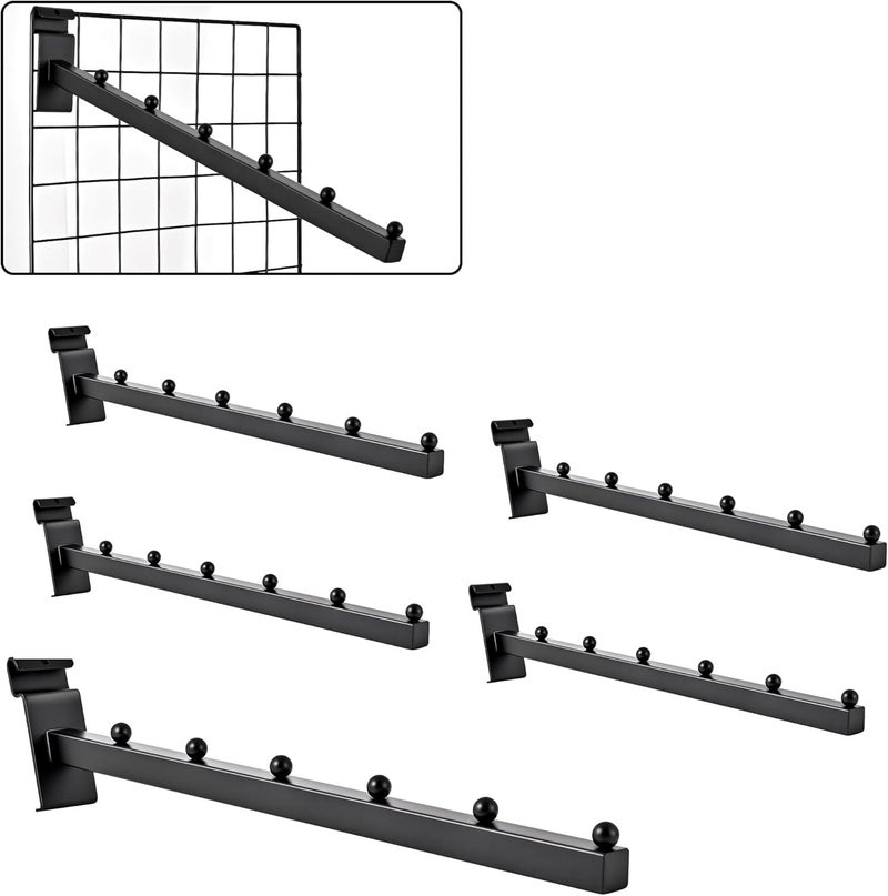 POKOTO 6 Ball Waterfall for Grid Wall and Wire Grid Wall Hangers Gridwall Hooks for Displaying Grid Wall Accessories Clothing Retail Shirt Housewares Rack Vendor Events (6, Black) - Image 1